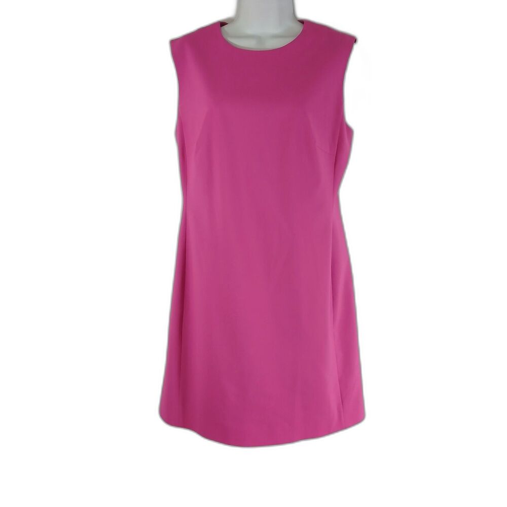 Theory Dress Womens 12 Pink Sleeveless Wool Sheath Knee Length Lined Work Career